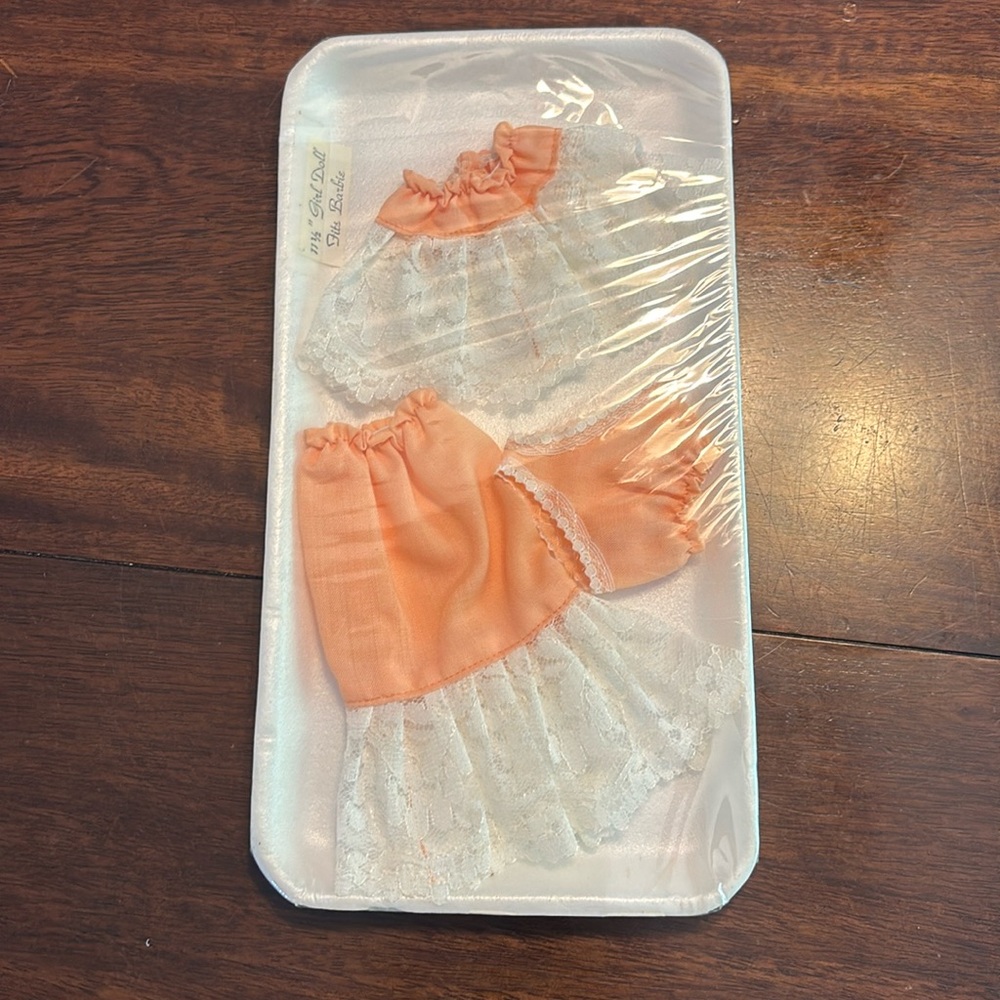 Barbie vintage inspired undergarments coral and white